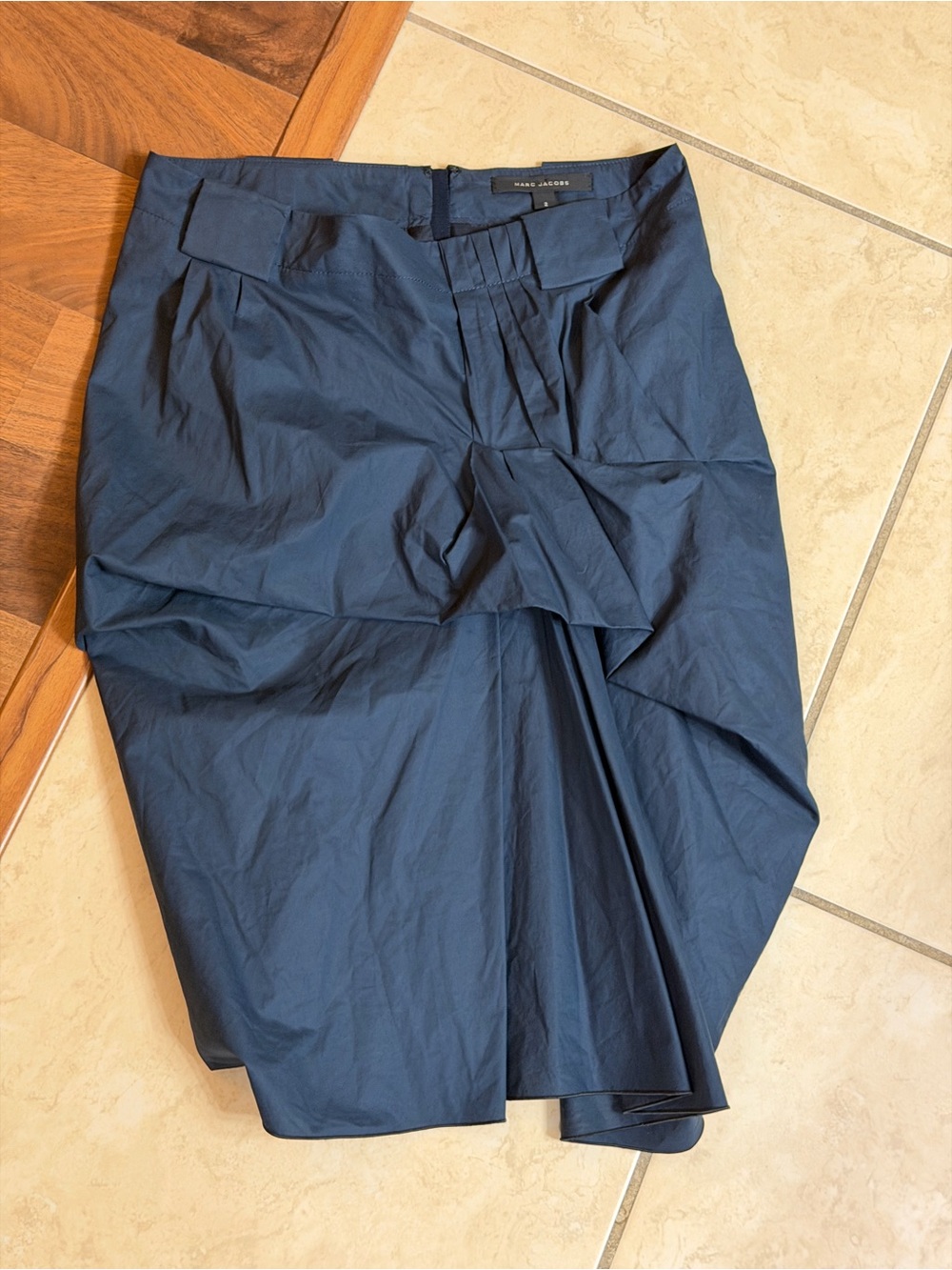 Marc Jacobs Navy Asymmetrical Pencil Skirt